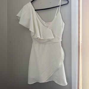 Elegant White Ruffle Dress